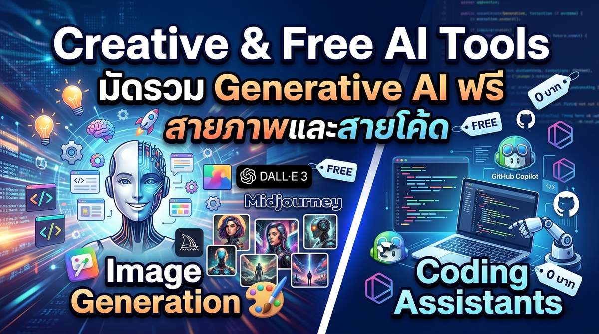 Creative & Free AI Tools มัดรวม Generative AI ฟรี สายภาพและสายโค้ด